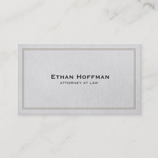 Simple Traditional Attorney Gray Professional Business Card (Front)