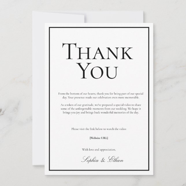 Simple Traditional Digital Thank You Card (Front)