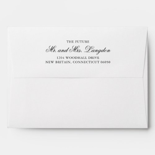 Simple Traditional Formal Elegant Wedding Envelope