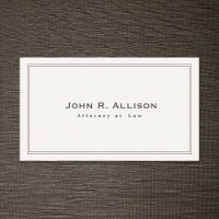 Simple Traditional  Ivory Professional Lawyer  Business Card