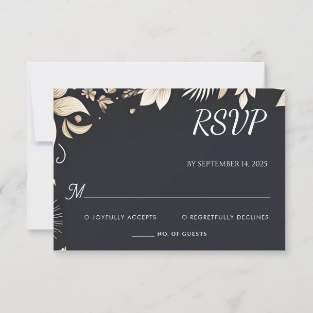 Simple Traditional Marriage Vow Renewal Wedding RSVP Card (Front)