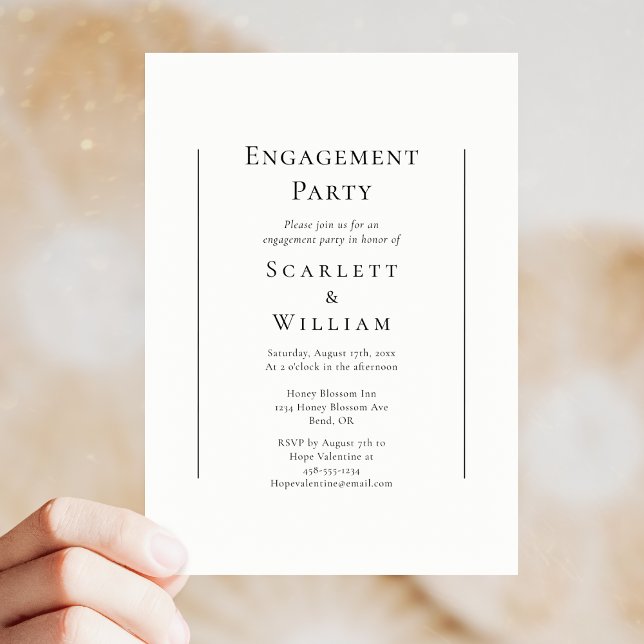 Simple Traditional Minimal Engagement Party Invitation (Creator Uploaded)
