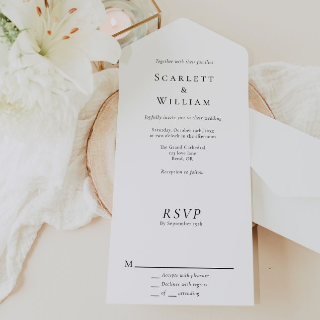 Simple Traditional Minimal Wedding All In One Invitation (Creator Uploaded)