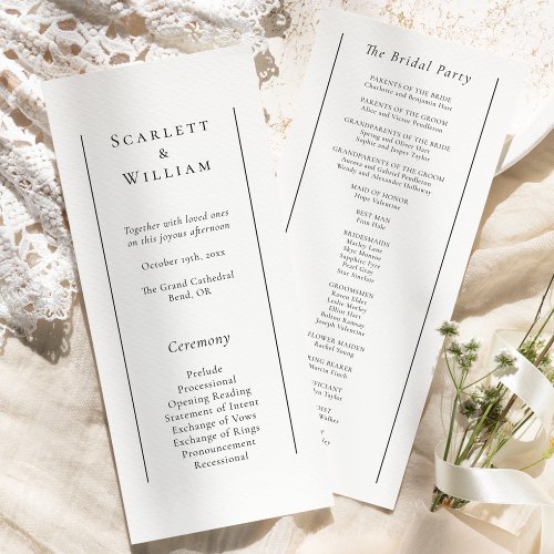 Simple Traditional Minimal Wedding Flat Program