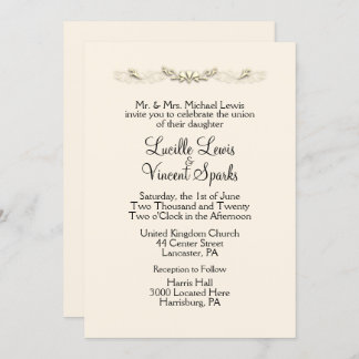 Simple Traditional Old Lace Wedding Invitations