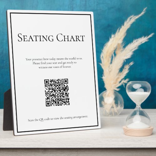 Simple Traditional Seating Chart Sign Plaque