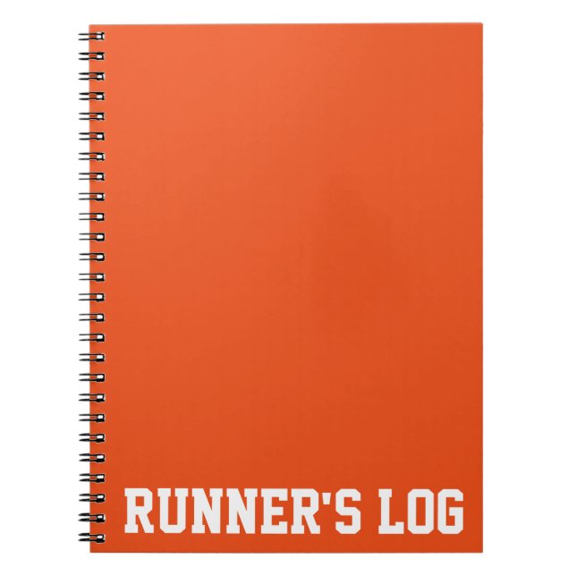 Simple Training Runner's Log Basic Colors Notebook (Front)