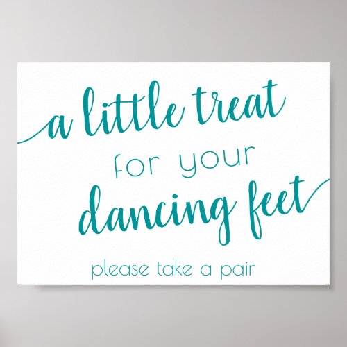 Simple Treat for Dancing Feet  Teal Aqua Event Poster