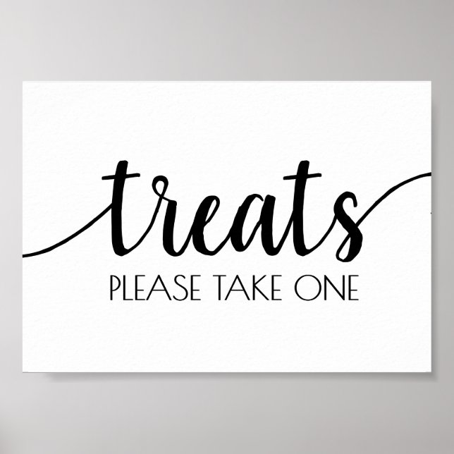Simple Treats | Classic Script Wedding Party Event Poster (Front)