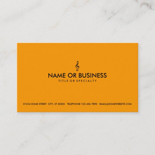 Customizable simple treble clef business card template