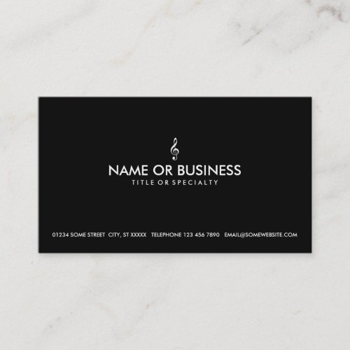 simple treble clef business card