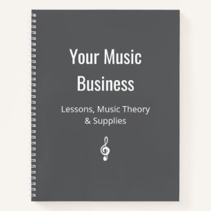 Simple Treble Clef Music Business Classic Gray Notebook