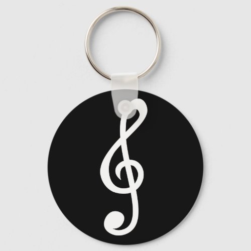 Simple Treble Clef Musical Notes Symbol Minimalist Keychain