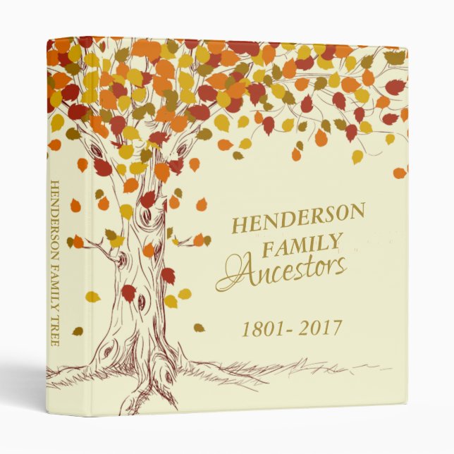 Simple Tree Design Family Tree Binder (Front/Spine)