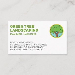 Simple Tree Logo Landscaping Business Card