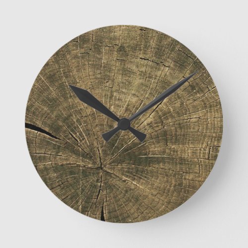 Simple Tree Trunk Wood Look Round Clock