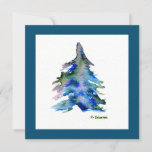 "Simple Tree" Watercolor Christmas Card<br><div class="desc">"Simple Tree" is an original watercolor painting by Ol' Doc Johnson himself.  The back of this two-sided card is left blank for you to add your own holiday greetings.  Customize the background color on the front if you like.</div>