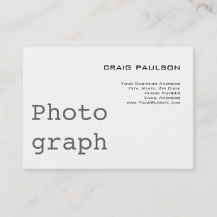 Simple Trend Cute Plain White Chubby Business Card