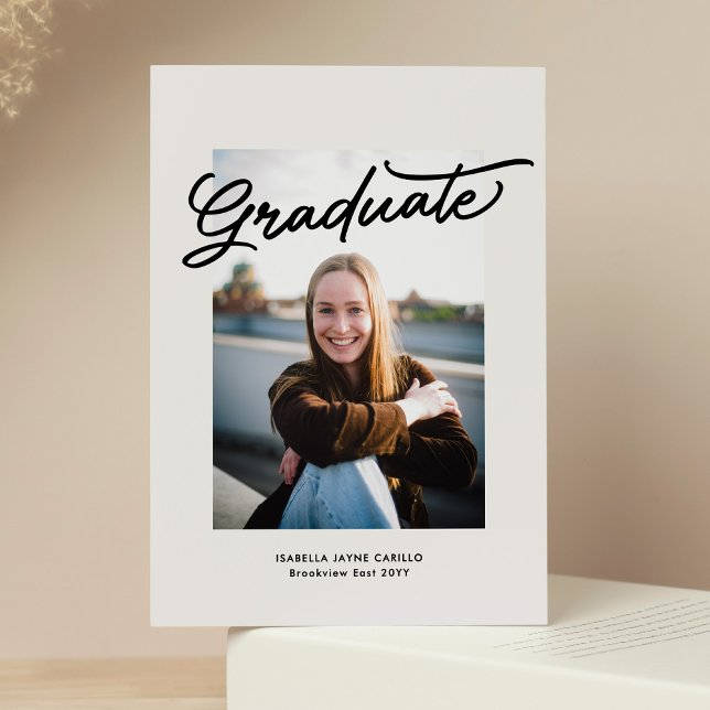 Simple trendy casual graduate photo graduation invitation (Creator Uploaded)