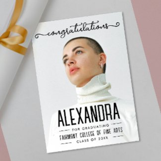 Simple Trendy Congratultions Graduate Script Photo
