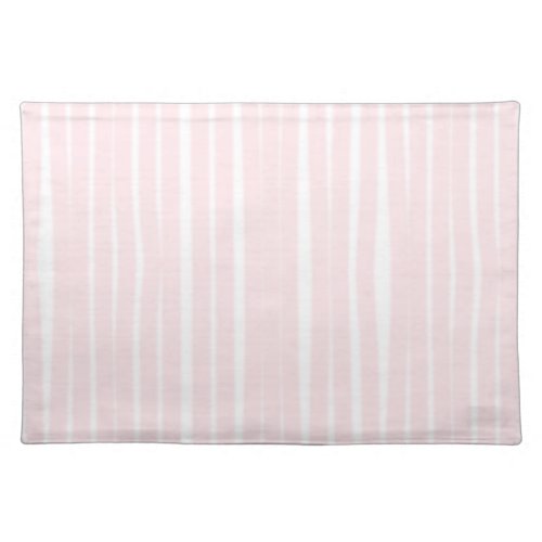 Simple Trendy Country Farmhouse Pink Stripes Chic  Cloth Placemat