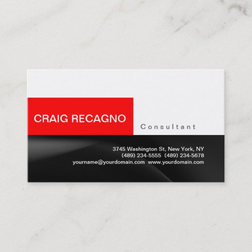 Simple Trendy Cute Black White Red Business Card