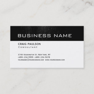 Simple Trendy Cute Plain Black White Business Card