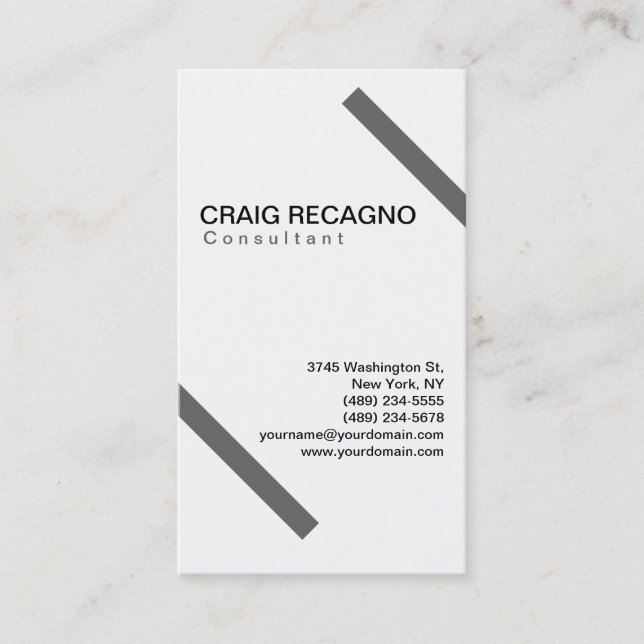 Simple Trendy Cute Plain Black White Business Card (Front)