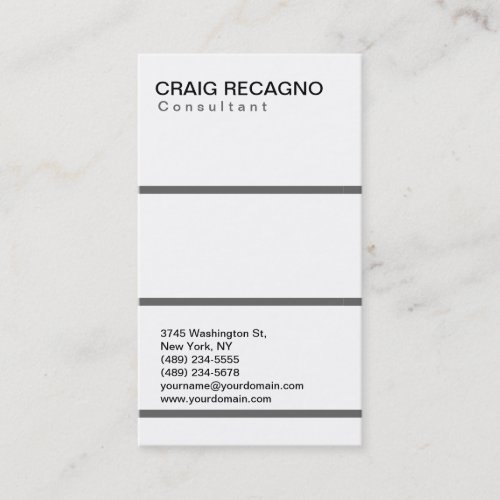 Simple Trendy Cute Plain Black White Business Card