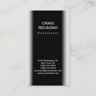 Simple Trendy Cute Plain Black White Business Card