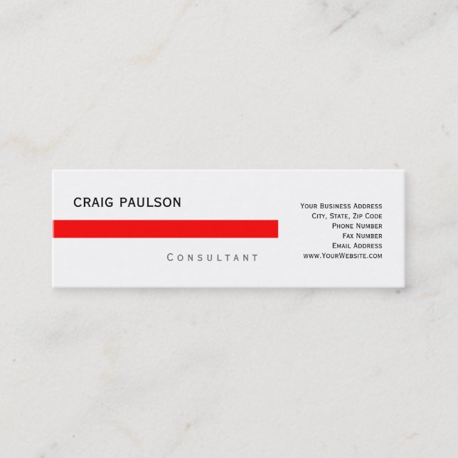 Simple Trendy Cute Plain Consultant Business Card (Front)