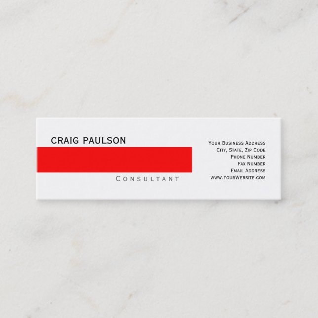 Simple Trendy Cute Plain Consultant Business Card (Front)