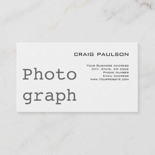 Simple Trendy Cute Plain White Business Card (Front)