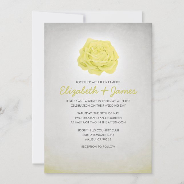 Simple Trendy Floral Wedding Invitations (Front)