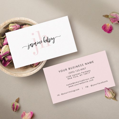 Simple Trendy Minimal Monogram Business Card