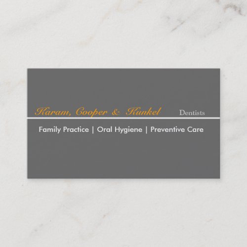 Dentist Design Neutral Plain Elegant Business Cards