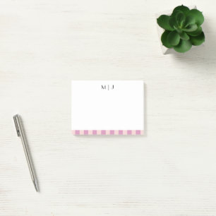 Simple Trendy Minimalist Stripes Monogram Business Post-it Notes