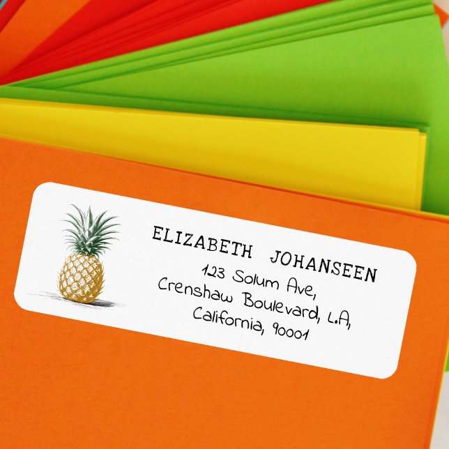 Simple Trendy Modern Hand Drawn Tropical Pineapple Label (Creator Uploaded)