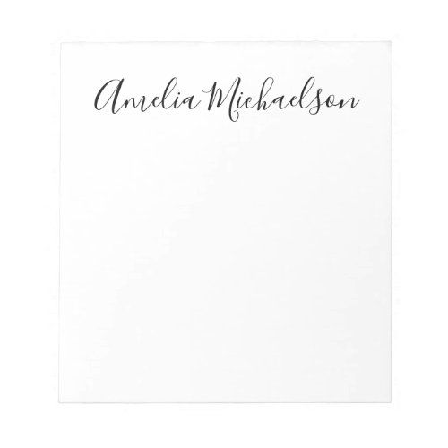 Simple trendy modern minimalist black  white notepad