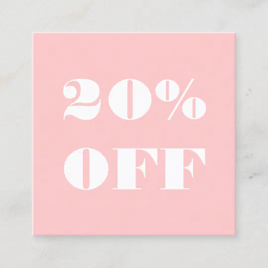 Simple Trendy Pastel Pink Minimalist Modern Discount Card Zazzle Com