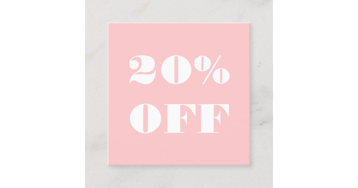 Simple trendy pastel pink minimalist modern discount card | Zazzle