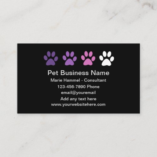 Simple Trendy Pet Service Business Cards