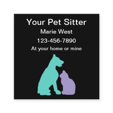 Simple Trendy Pet Sitter Square Business Card Simple Trendy Pet Sitter Square Business Card