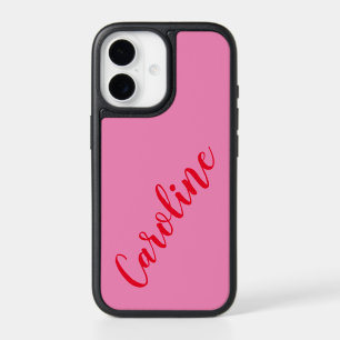 Simple Trendy Pink Red Calligraphy Personalized iPhone 17 Case