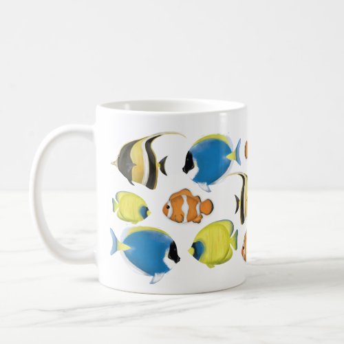 Simple Trendy Tropical Fish Ocean Minimalist Coffee Mug