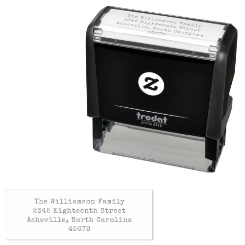 Simple Trendy Typewriter Family Return Address Self_inking Stamp