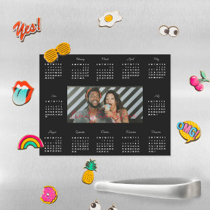 Simple Trendy Typography 2024 Photo Calendar Magnetic Dry Erase Sheet