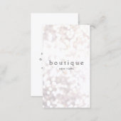 Simple Trendy White Bokeh Glitter Business Card (Front/Back)