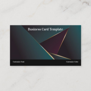 Simple Triangle Gold Teal Metallic  Business Card