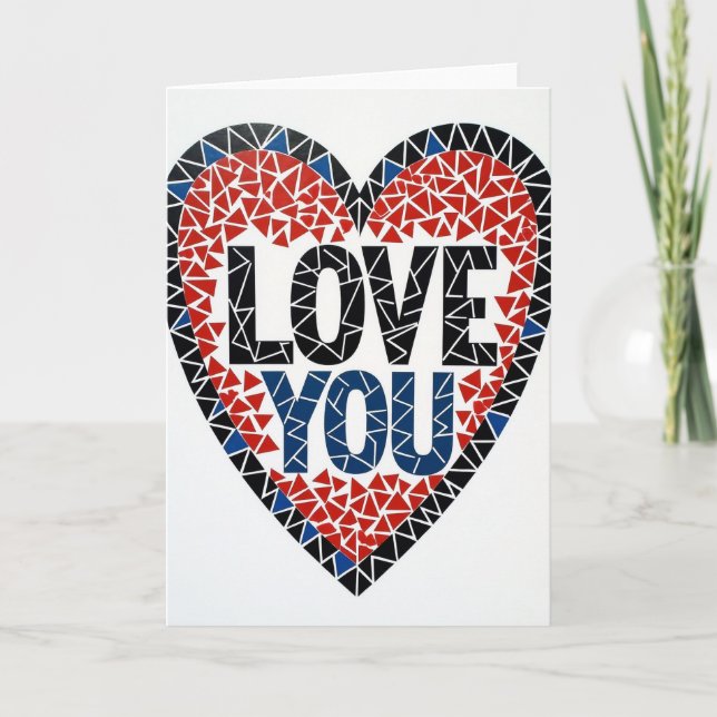 Simple Triangle Love You Card (Front)